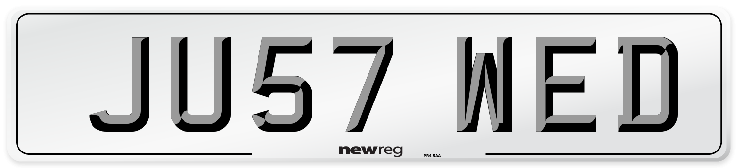 JU57 WED Number Plate from New Reg